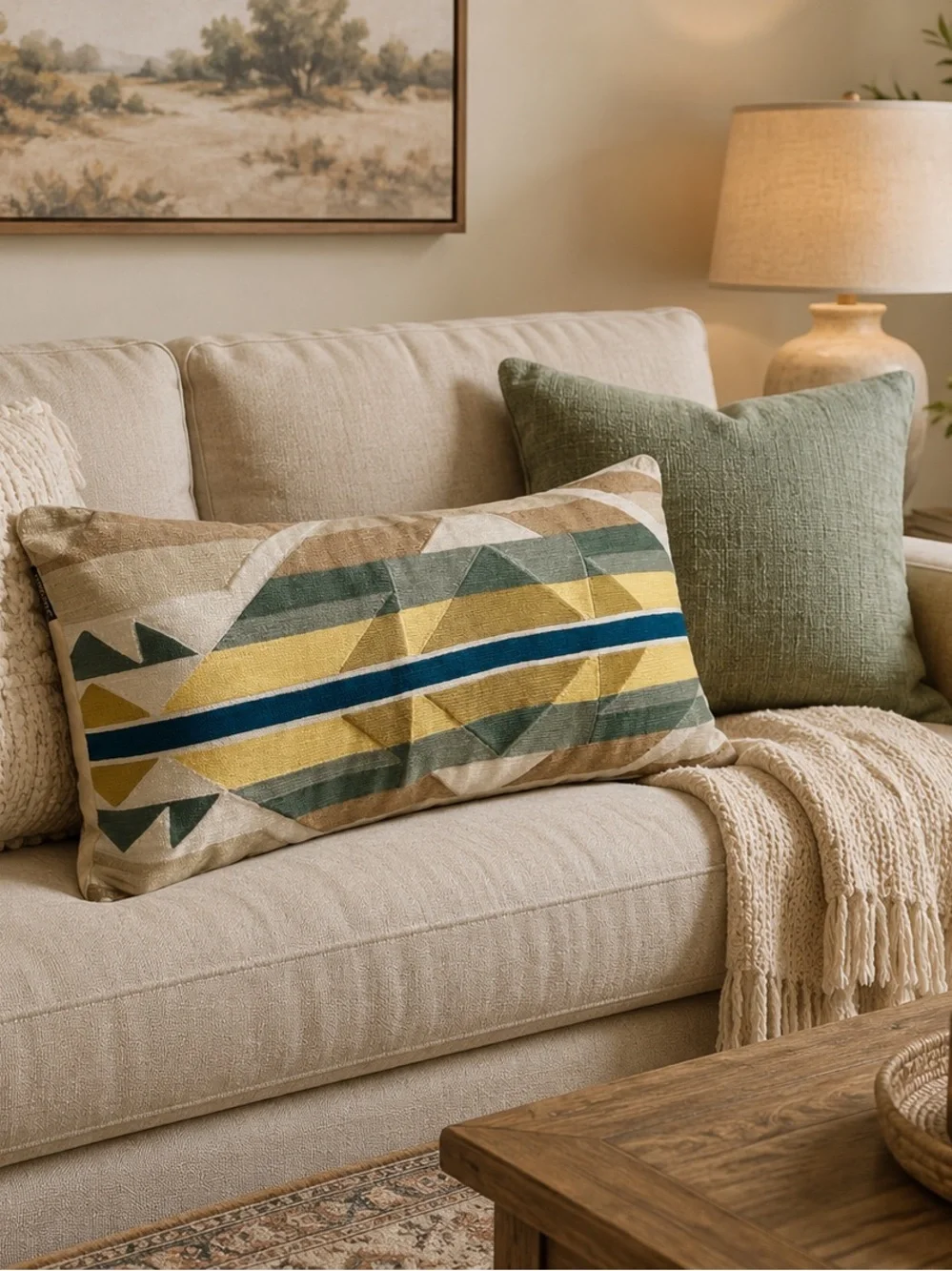 Pendleton Geometric Lumbar Throw Pillow Multicolor Southwest Accent Pillow NWT